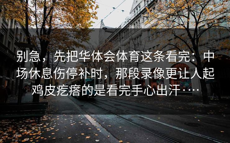 别急，先把华体会体育这条看完：中场休息伤停补时，那段录像更让人起鸡皮疙瘩的是看完手心出汗·…